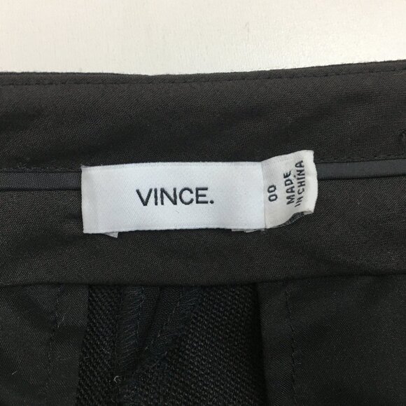 VINCE Black Wool Blend Button Hem Cropped/Ankle Dress Pant - Picture 2 of 11